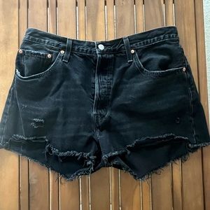 Levi's 501 Jean Shorts Black, Size 33